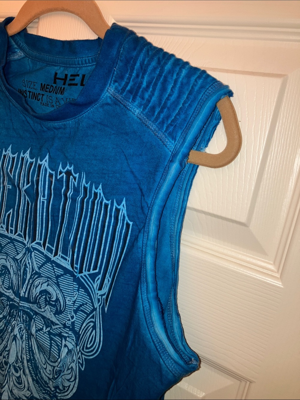 Helix Men’s Graphic Sleeveless Tank - Teal Blue - Medium - Picture 4 of 5